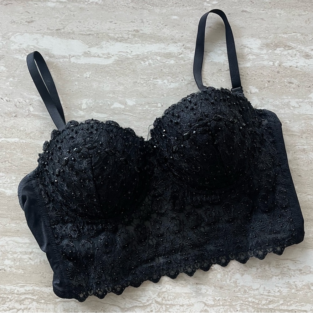 Windsor Black Lace Bralette with Adjustable Straps